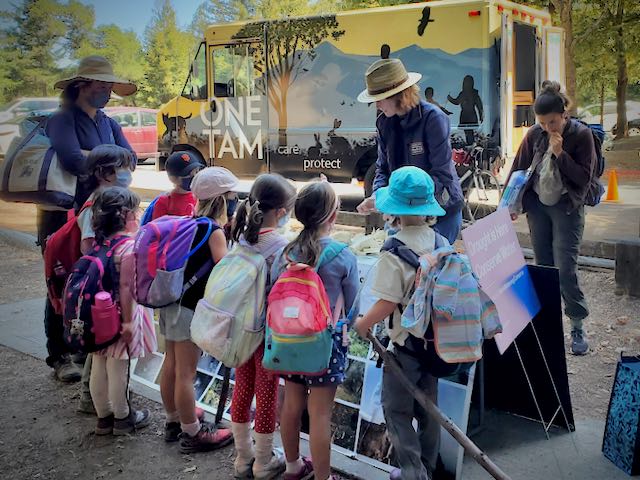 Our mobile visitor center provides information about Mt. Tam's wildlife and our research findings